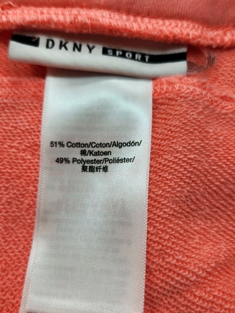 DKNY SPORT Womens Size M Sweat Shorts Drawstring Waist Salmon NWT 03 - Picture 3 of 8